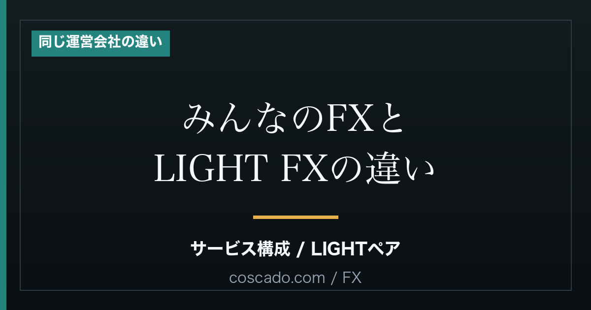 みんなのFXとLIGHT FXの違い｜同じトレイダーズ証券でも何を見て選ぶ？のアイキャッチ